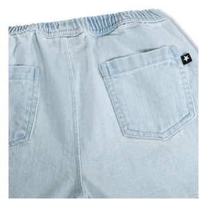Molo - Pantalones Cortos de Algodón Orgánico Denim Shine | Azul Claro