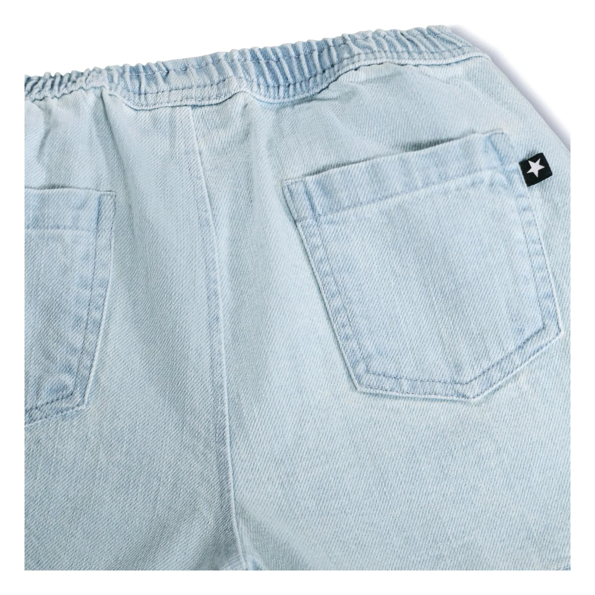 Molo - Pantalones Cortos de Algodón Orgánico Denim Shine | Azul Claro