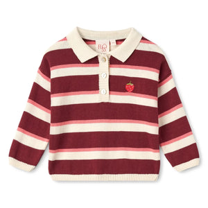 Flöss - Suéter Polo Rayas Elisa | Rojo