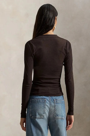 Blusa de mujer de algodón de manga larga Polo Ralph Lauren