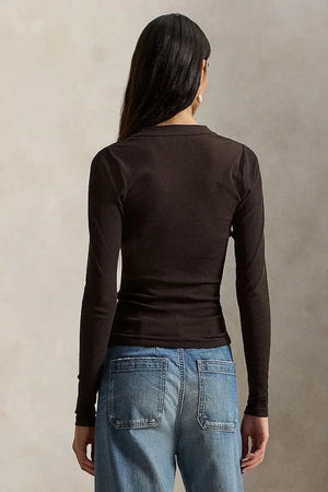 Blusa de mujer de algodón de manga larga Polo Ralph Lauren