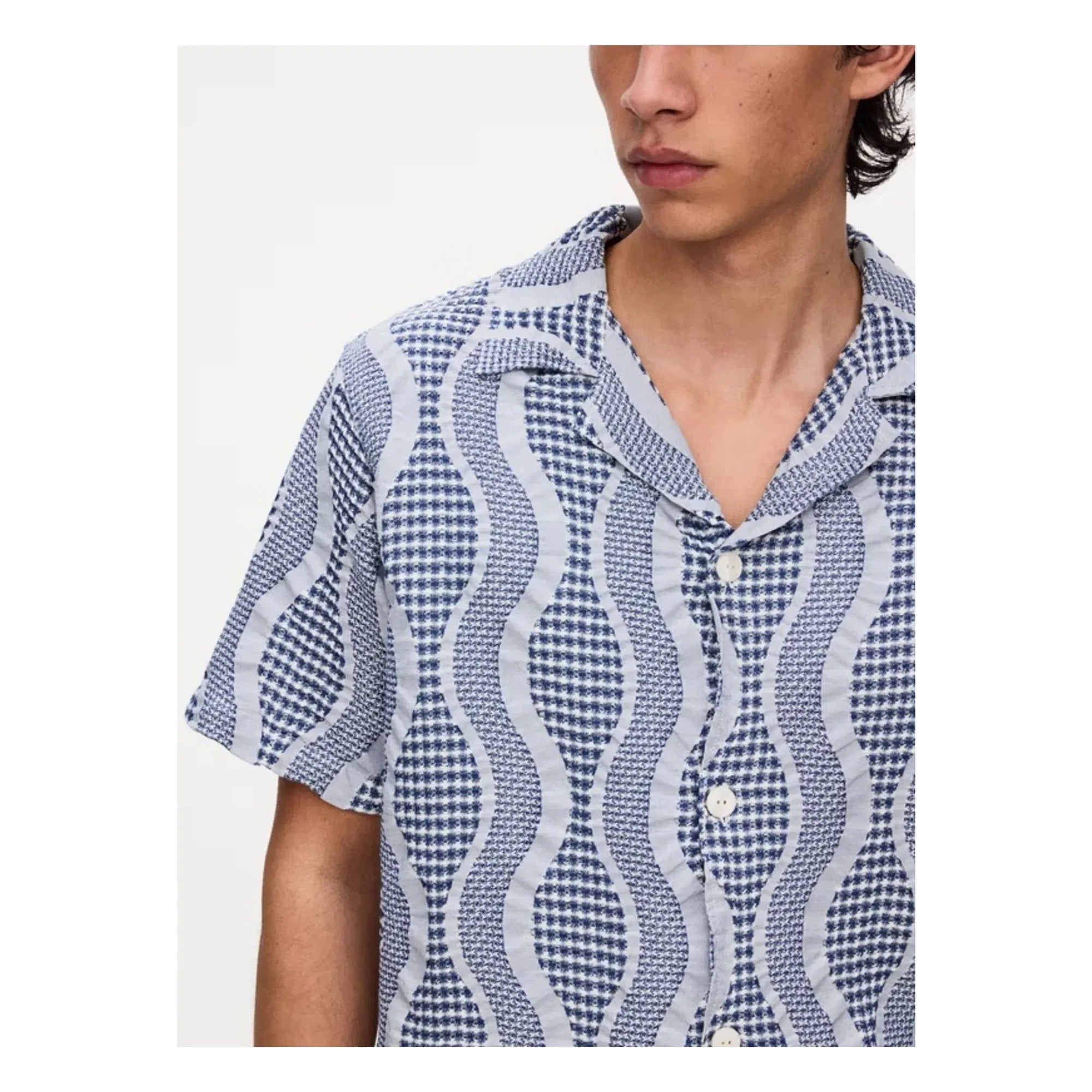 OAS - Camisa de gofres cubana | Azul
