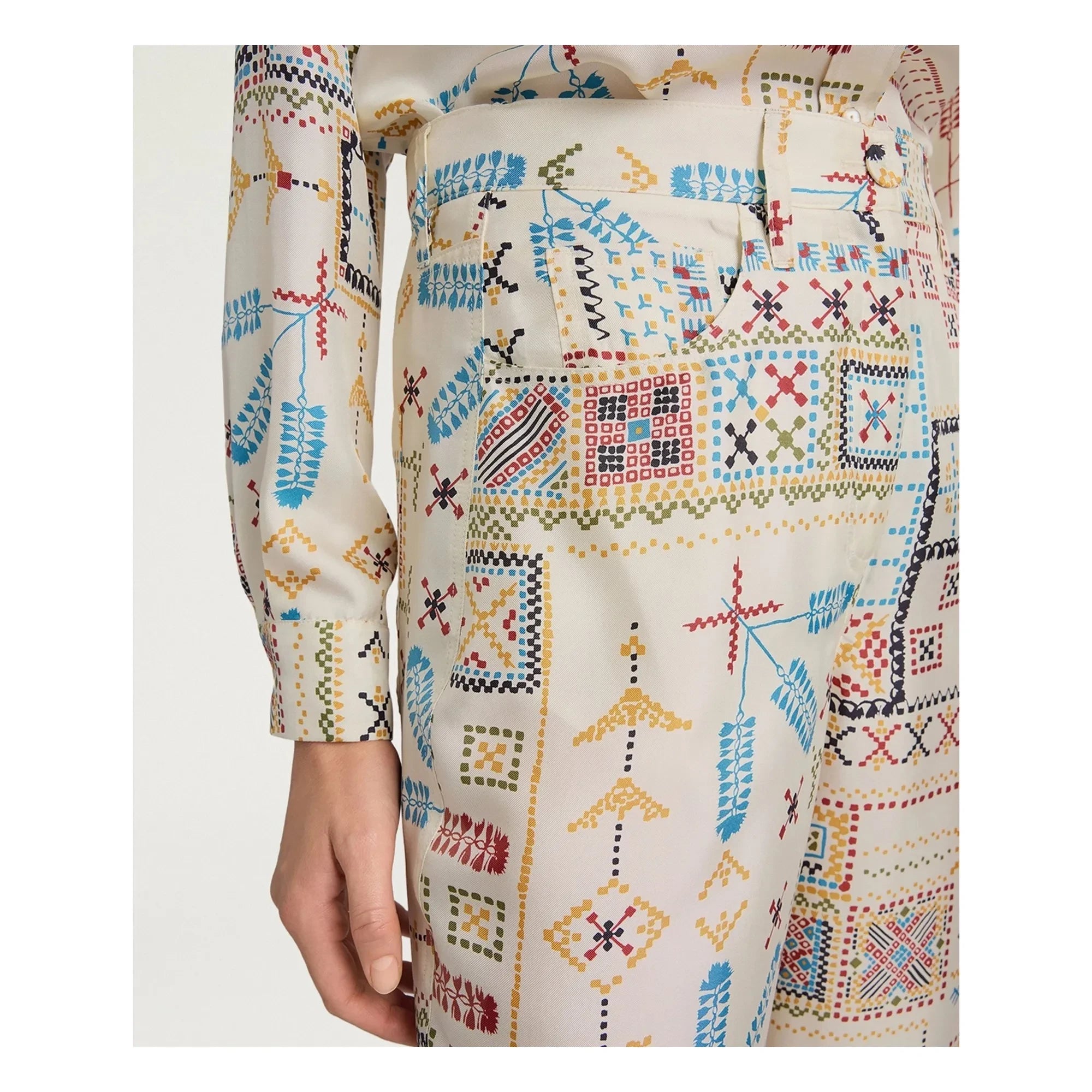 Momoni - Pantalón de Seda Ortiz | Crema