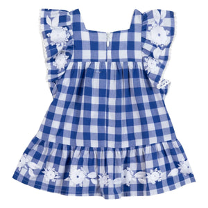 Tartine et Chocolat - Vestido de muselina con volantes | Azul real