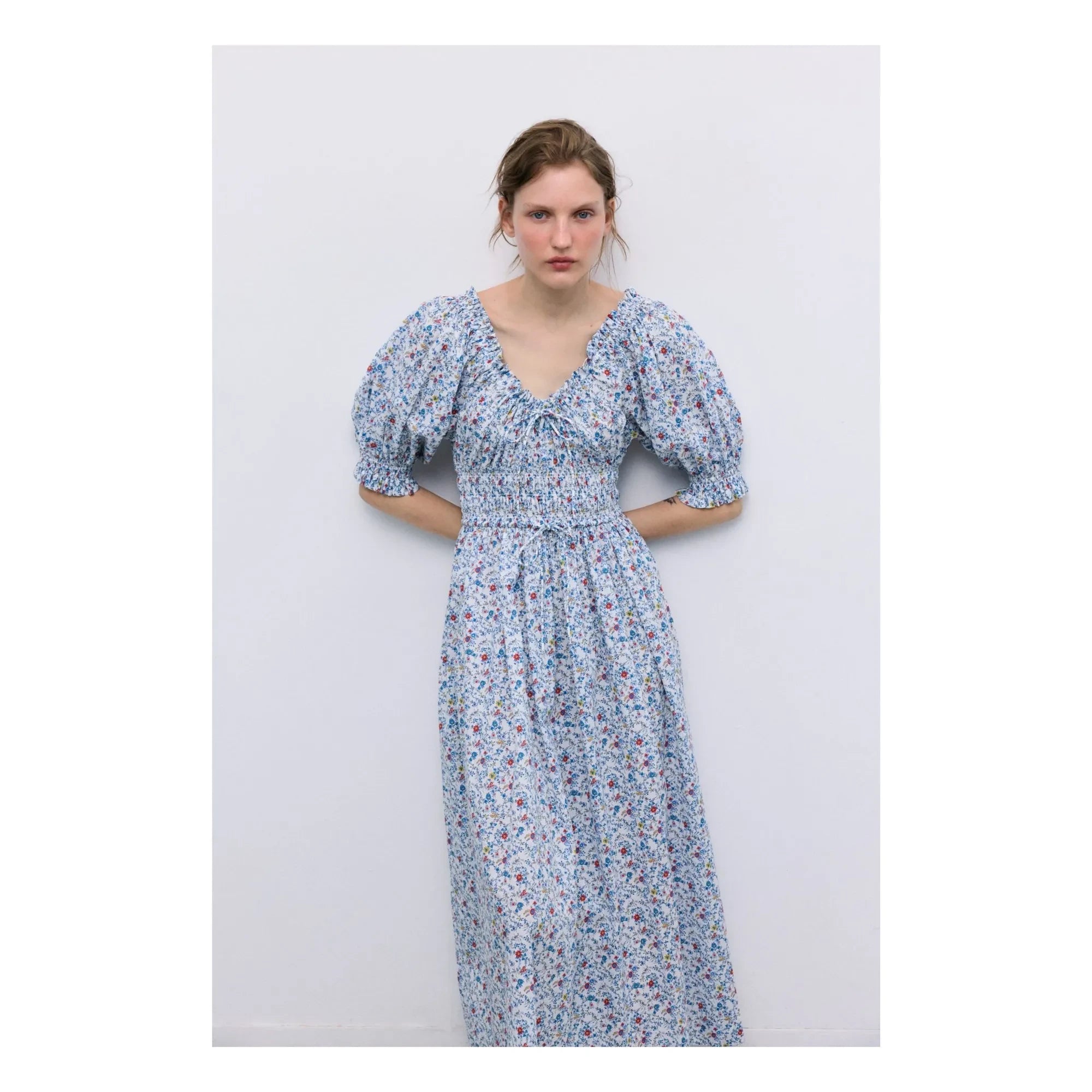 the new society - Vestido de algodón Cloe | Azul