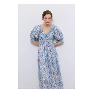the new society - Vestido de algodón Cloe | Azul