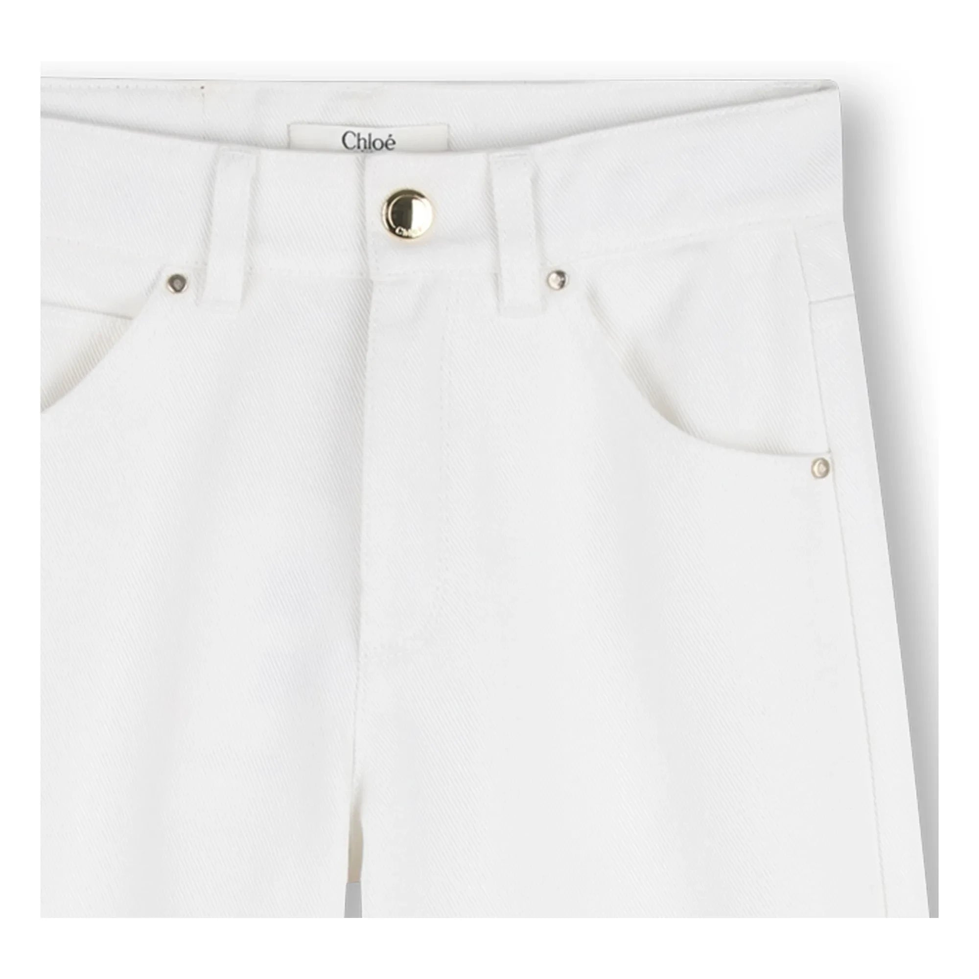 Chloé - Pantalones bordados de algodón orgánico | Blanco