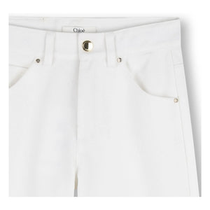 Chloé - Pantalones bordados de algodón orgánico | Blanco