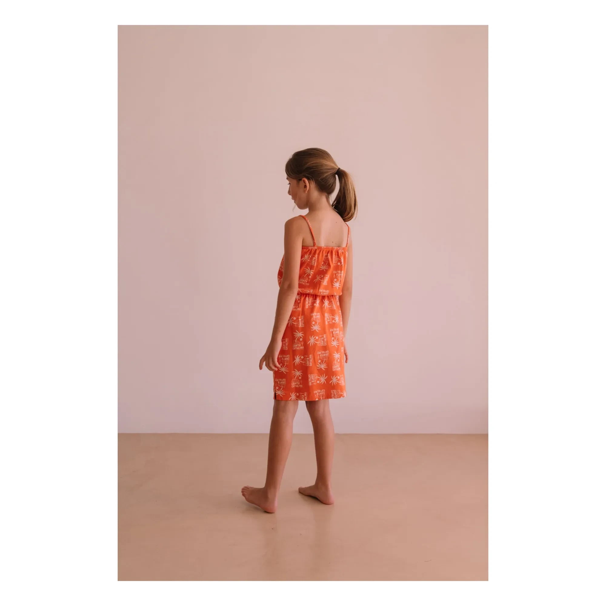 We Are Kids - Mina Palm Vestido de Algodón Orgánico | Naranja