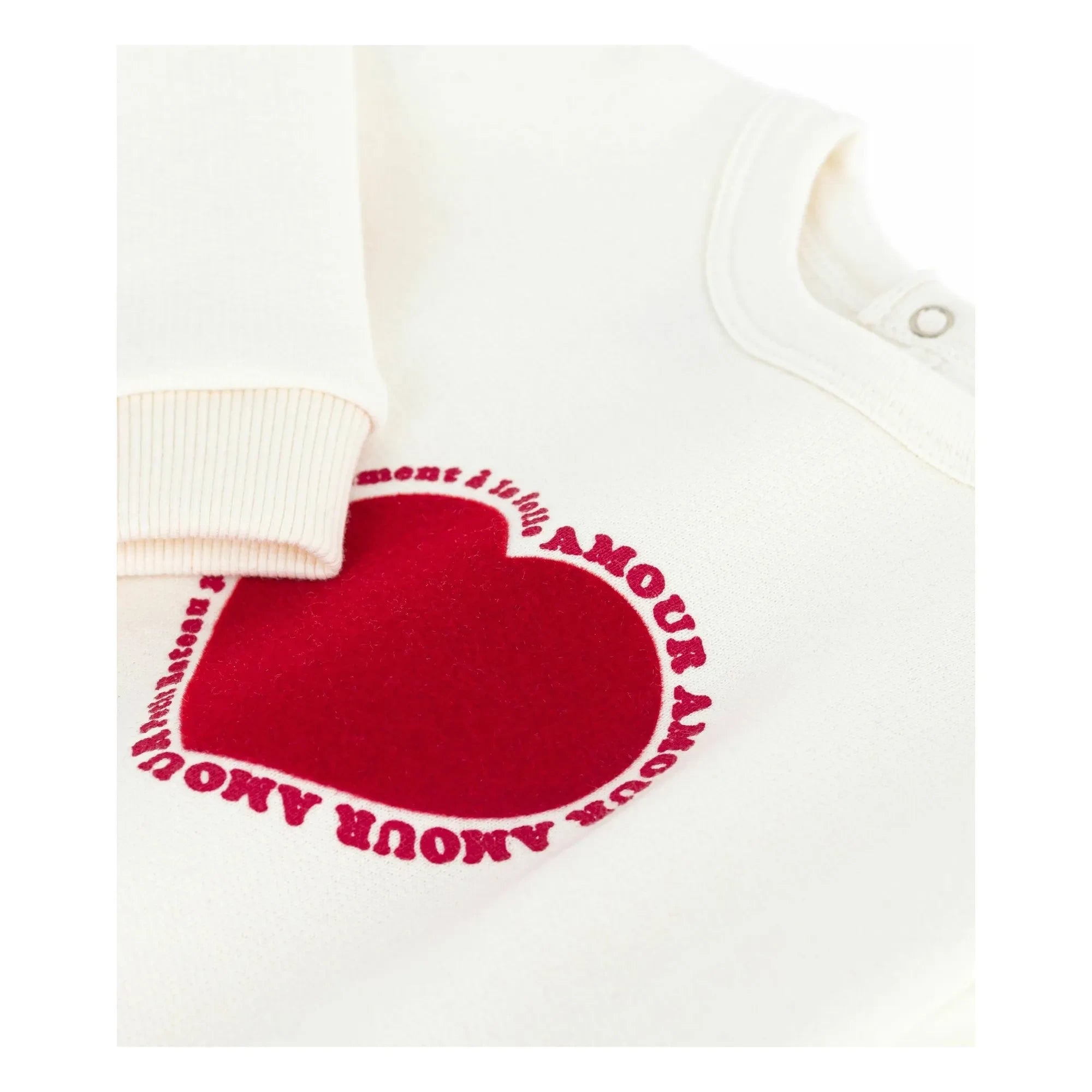 Petit Bateau - Sudadera Corazón Amor | Crudo