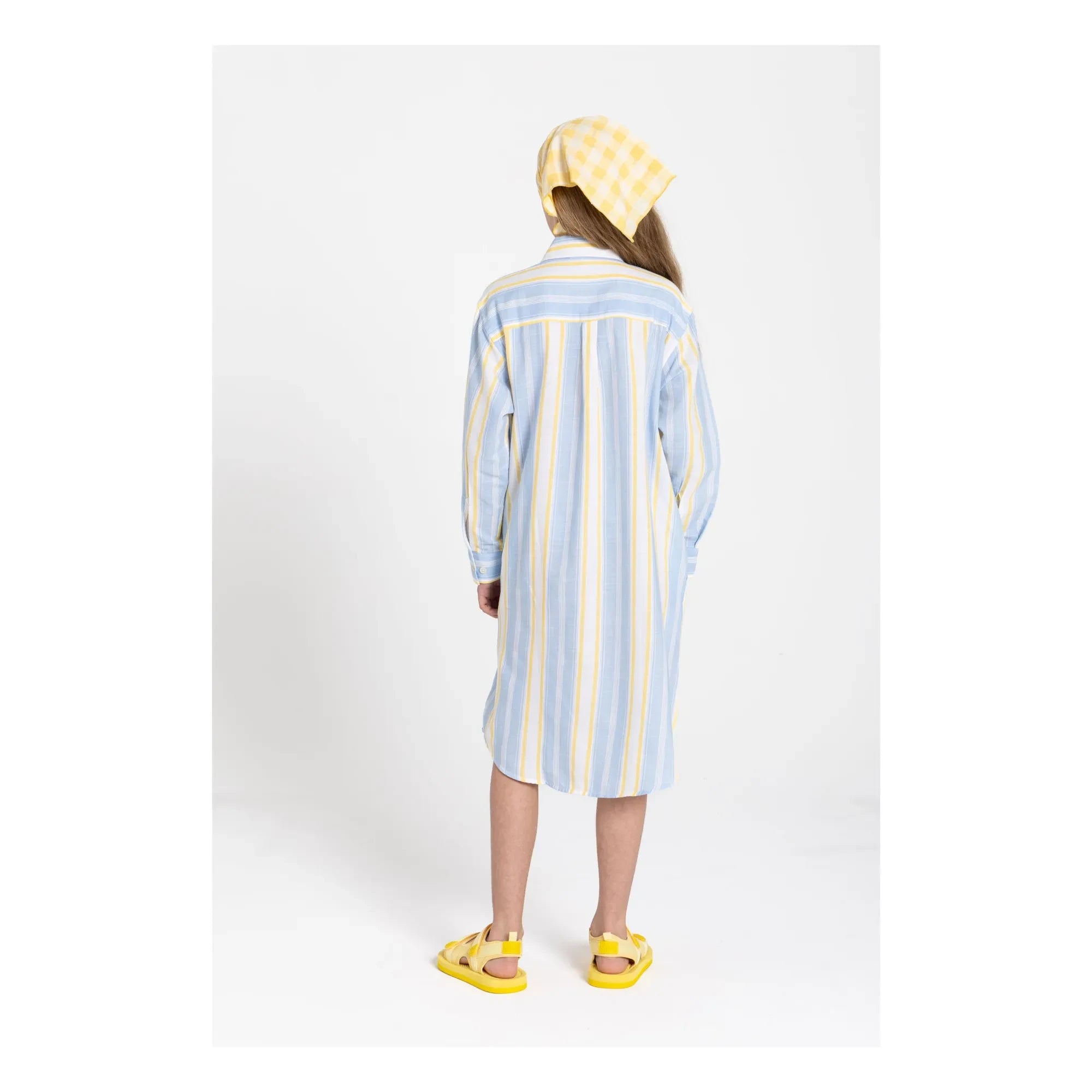 Smallable Kid - Vestido camisero de rayas Leya | Azul claro