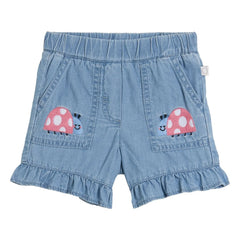 Stella McCartney Kids - Shorts vaqueros cortos Ladybirds de algodón orgánico | Azul