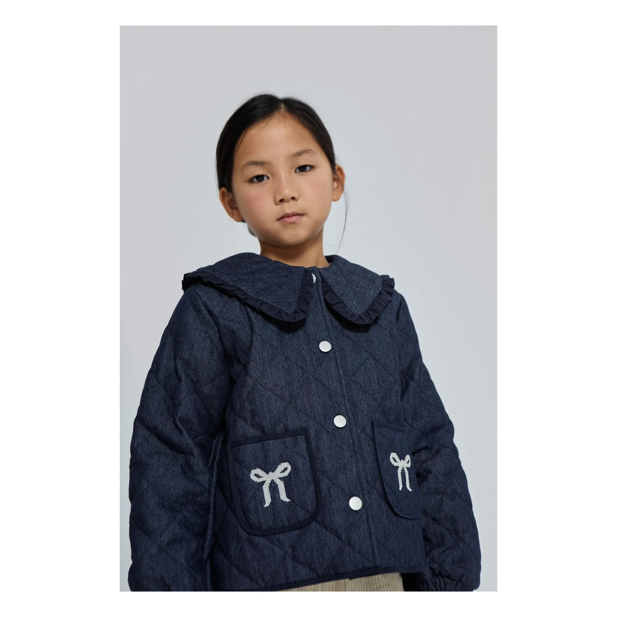 Mipounet - Chaqueta Mariane Jean, cuello Claudine | Azul oscuro