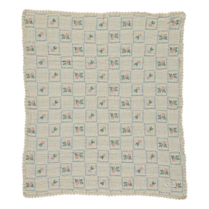 Bebe Organic - Manta de algodón orgánico con estampado floral Waffle | Crudo