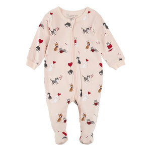 Petit Lem - Pijama de algodón orgánico con estampado de gatos | Rosa