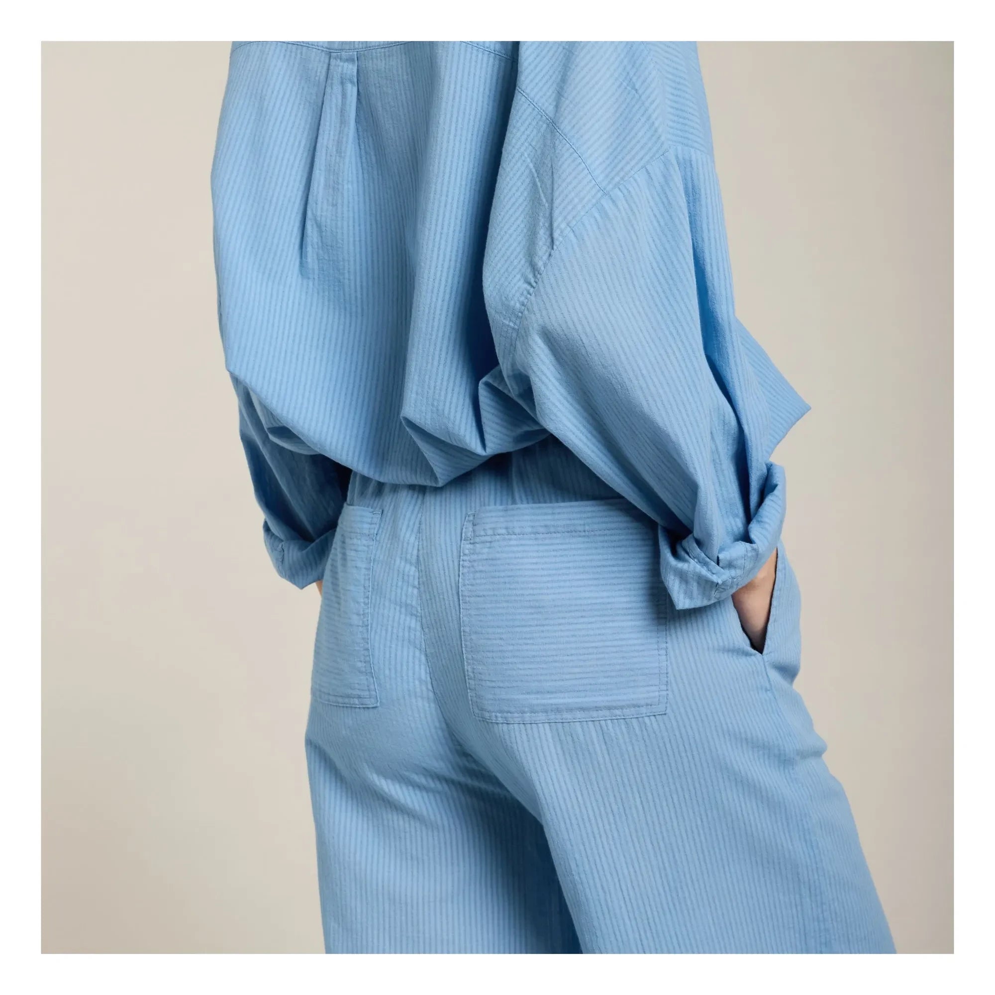 Maison Saint Julien - Pantalón Cap Estel Voile de Coton | Azul cielo