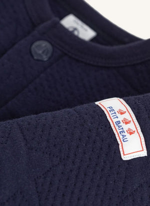 Petit Bateau - Cárdigan de algodón orgánico | Azul noche