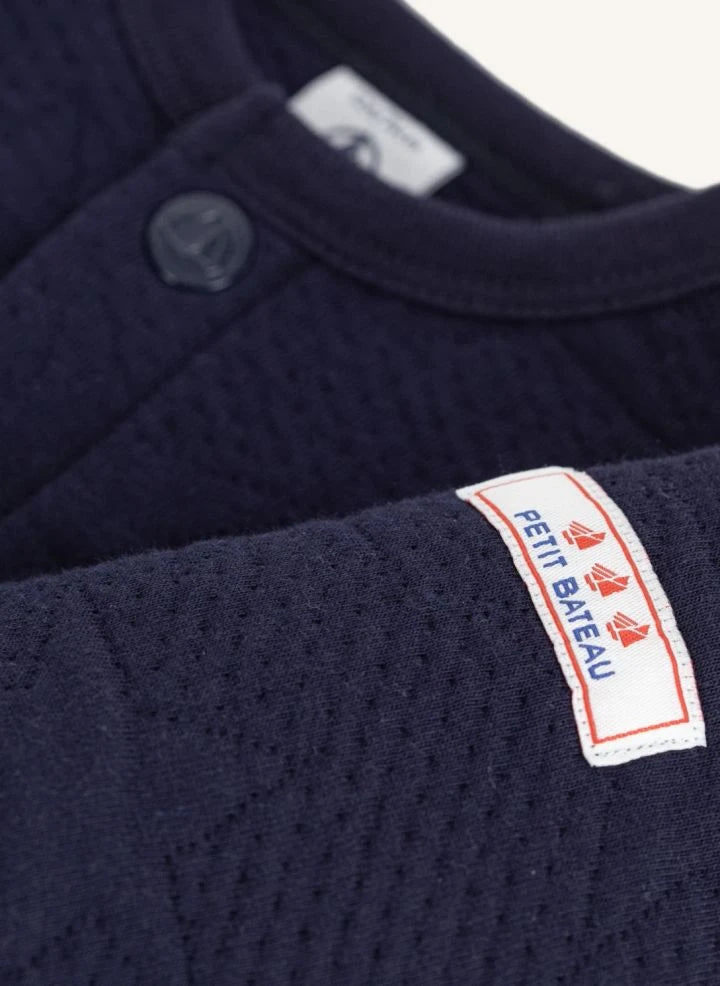 Petit Bateau - Cárdigan de algodón orgánico | Azul noche