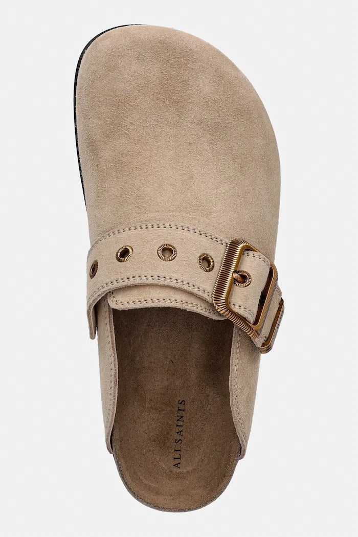 AllSaints Zuecos de cuero abiertos por el talón Staffa para mujer