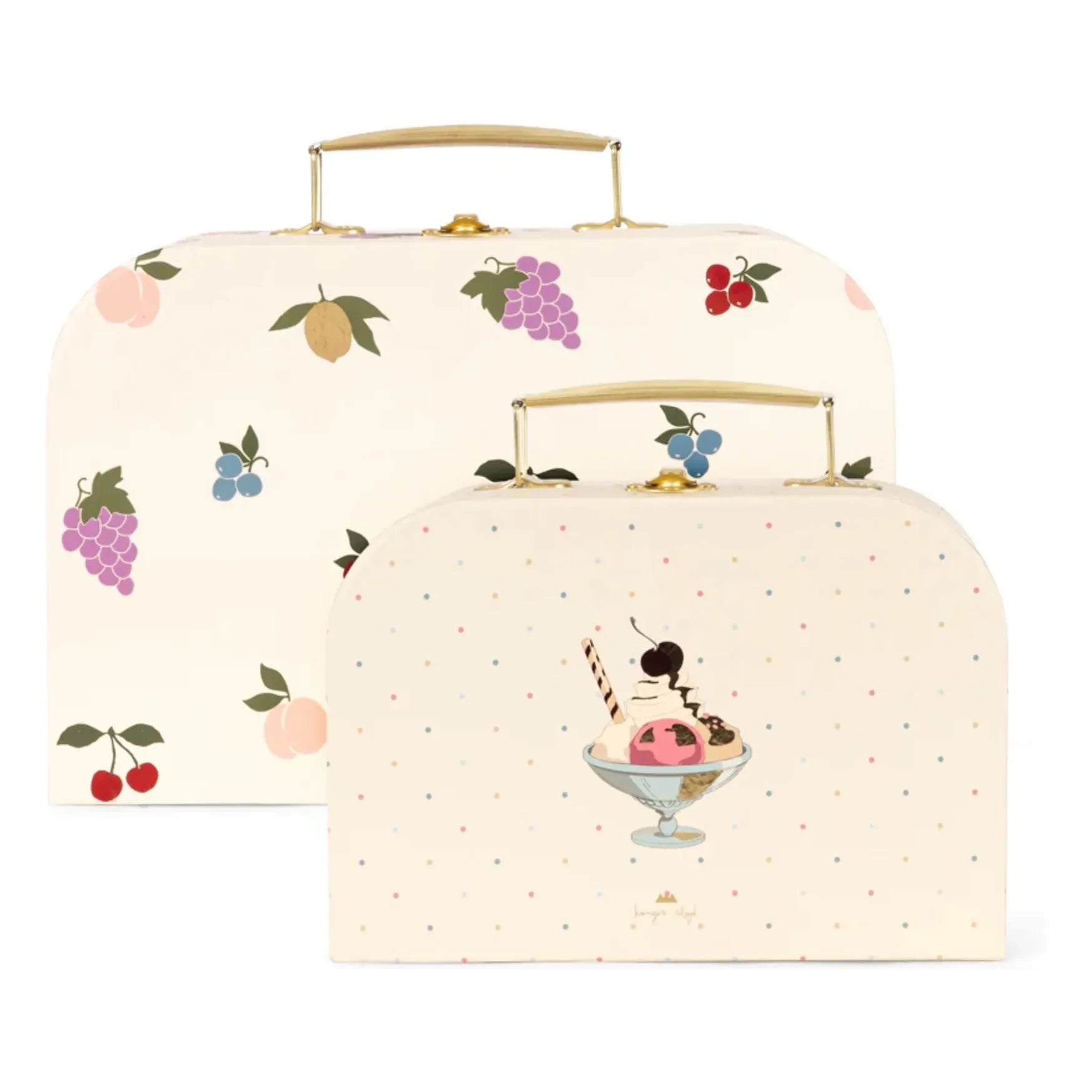Konges Sløjd - Cestas pequeñas con diseño de fruta | Beige