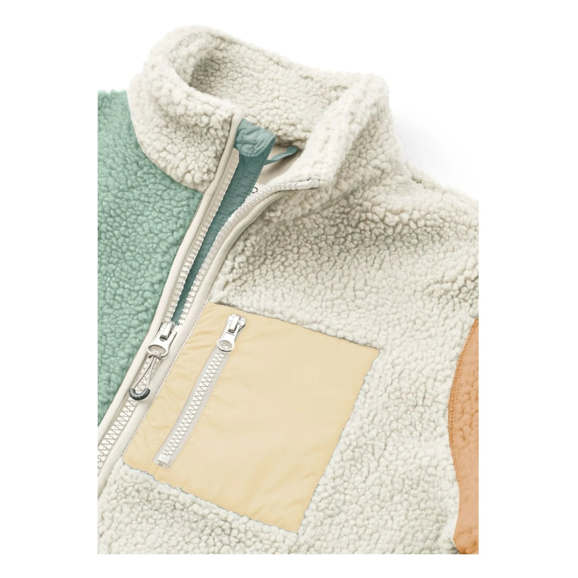 Liewood - Chaqueta Nelson de sherpa de fibra reciclada con bloques de color | Verde