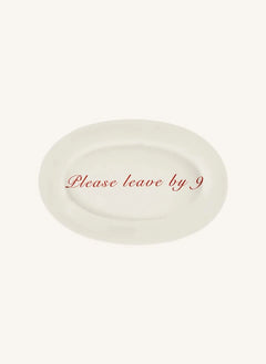 Anna + Nina - Plato de servicio Please leave by 9 | Rojo
