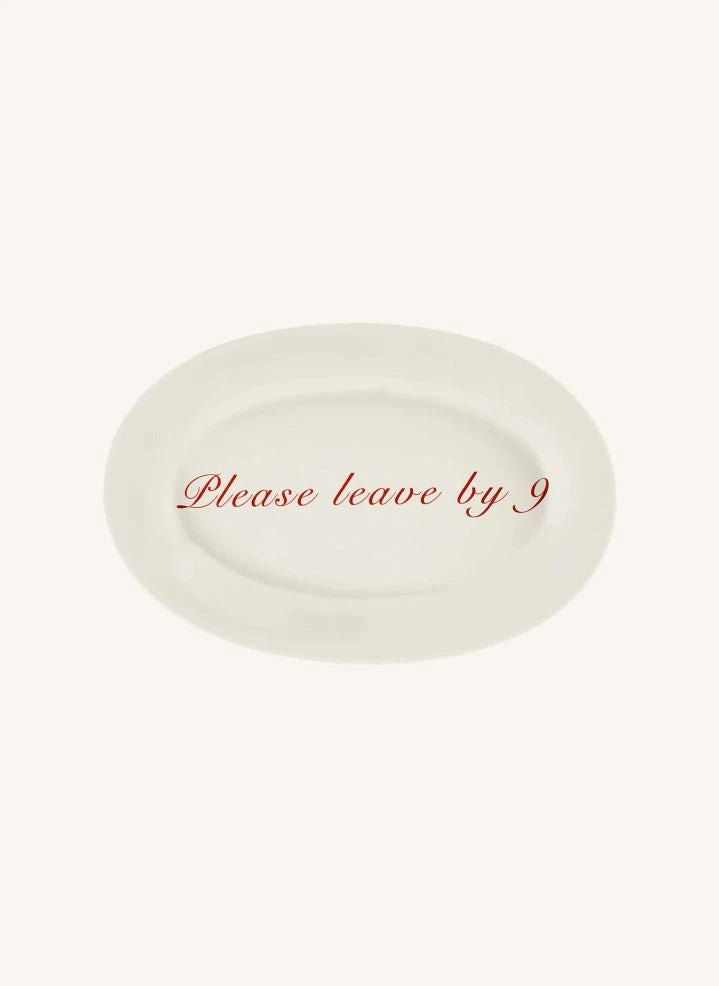 Anna + Nina - Plato de servicio Please leave by 9 | Rojo