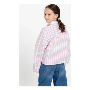 Finger in the nose - Camisa Corta a Rayas Crush | Rosa Claro