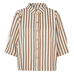 Lollys Laundry - Camisa de algodón Bono | Moca