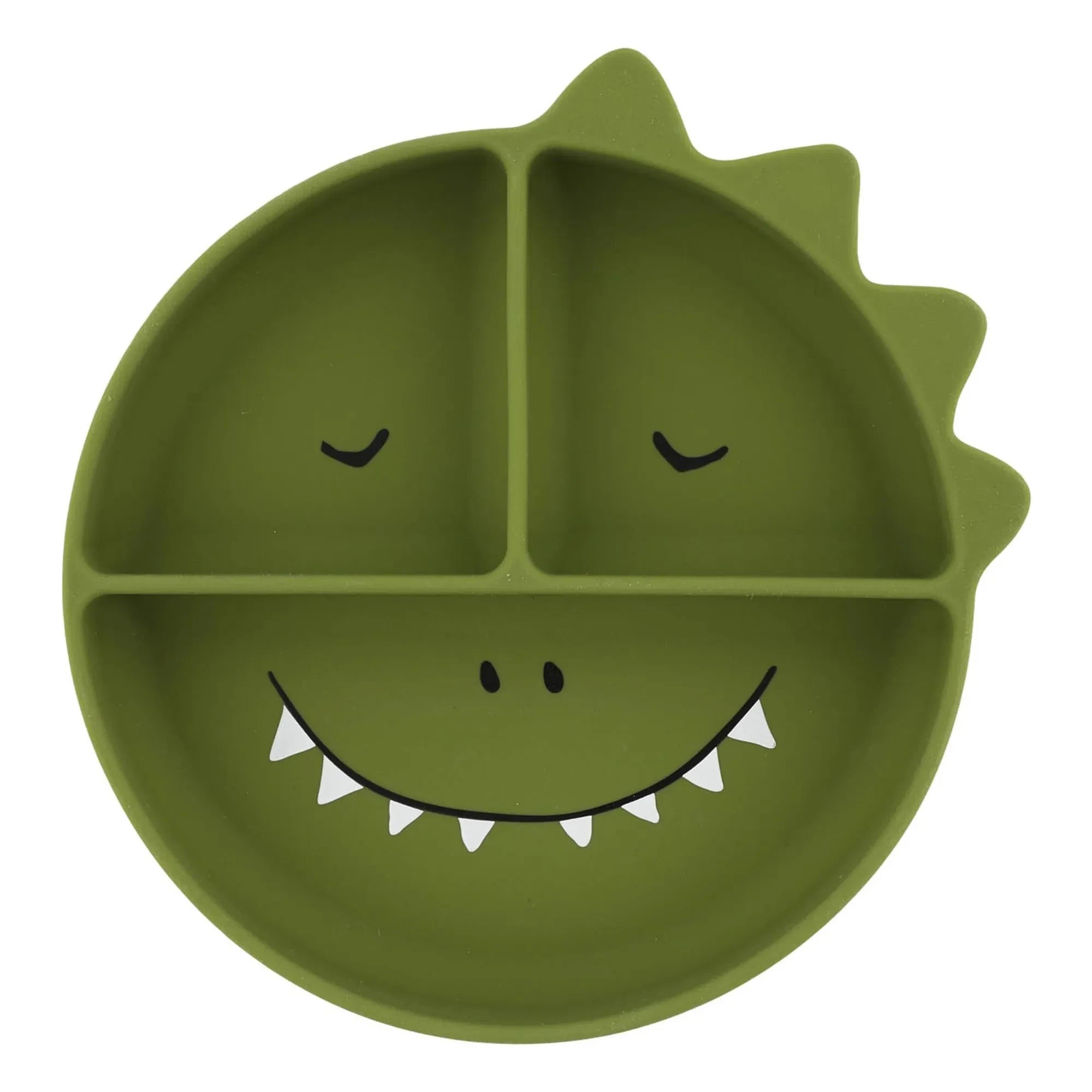 Trixie - Plato con ventosa y compartimentos Mr. Dino | Verde