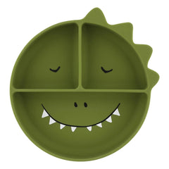 Trixie - Plato con ventosa y compartimentos Mr. Dino | Verde