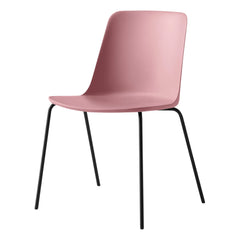& Tradition - Silla Rely HW65, estructura negra | Rosa