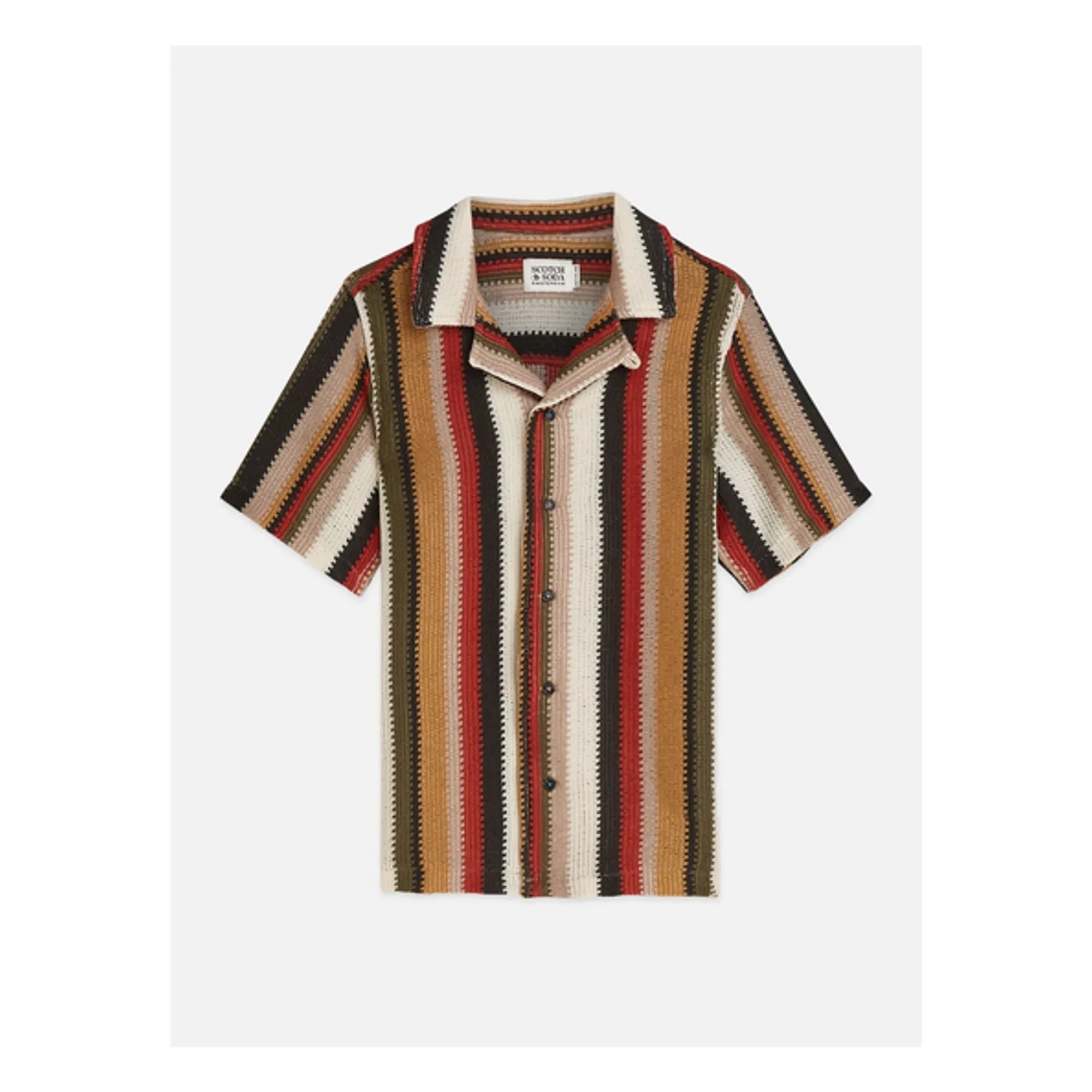 Scotch & Soda - Camisa de rejilla de rayas | Rojo