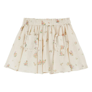 Emile et Ida - Falda de algodón orgánico con estampado floral | Color crema