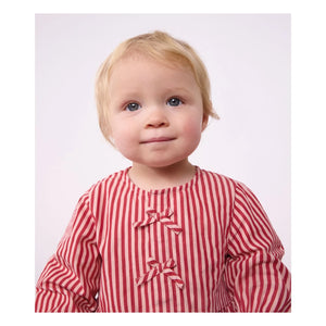 Petit Bateau - Çizgili Organik Pamuk Bebek Bluzu | Pembe