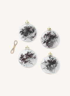 Ferm Living - Adornos de Navidad Flora de Vidrio - Set de 4 | Ciruela