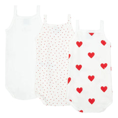 Petit Bateau - Conjunto de 3 bodys de algodón orgánico con tirantes | Crudo