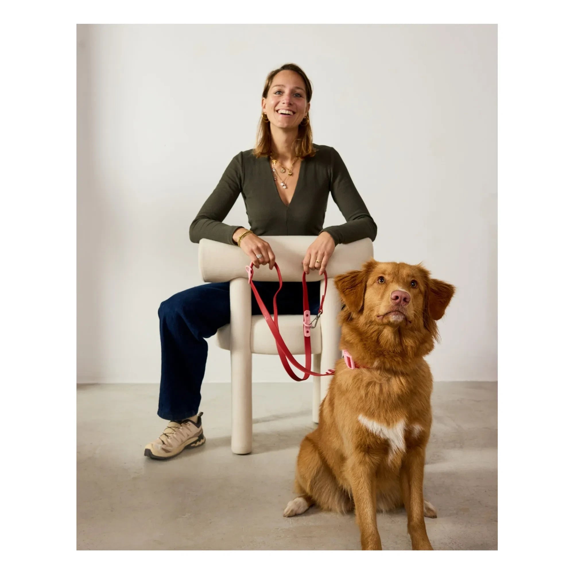 Approved by Fritz - Collar de perro ajustable | Rojo cereza