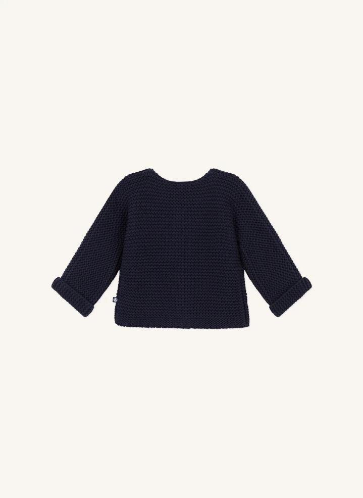 Petit Bateau - Cárdigan de punto de canalé | Azul marino