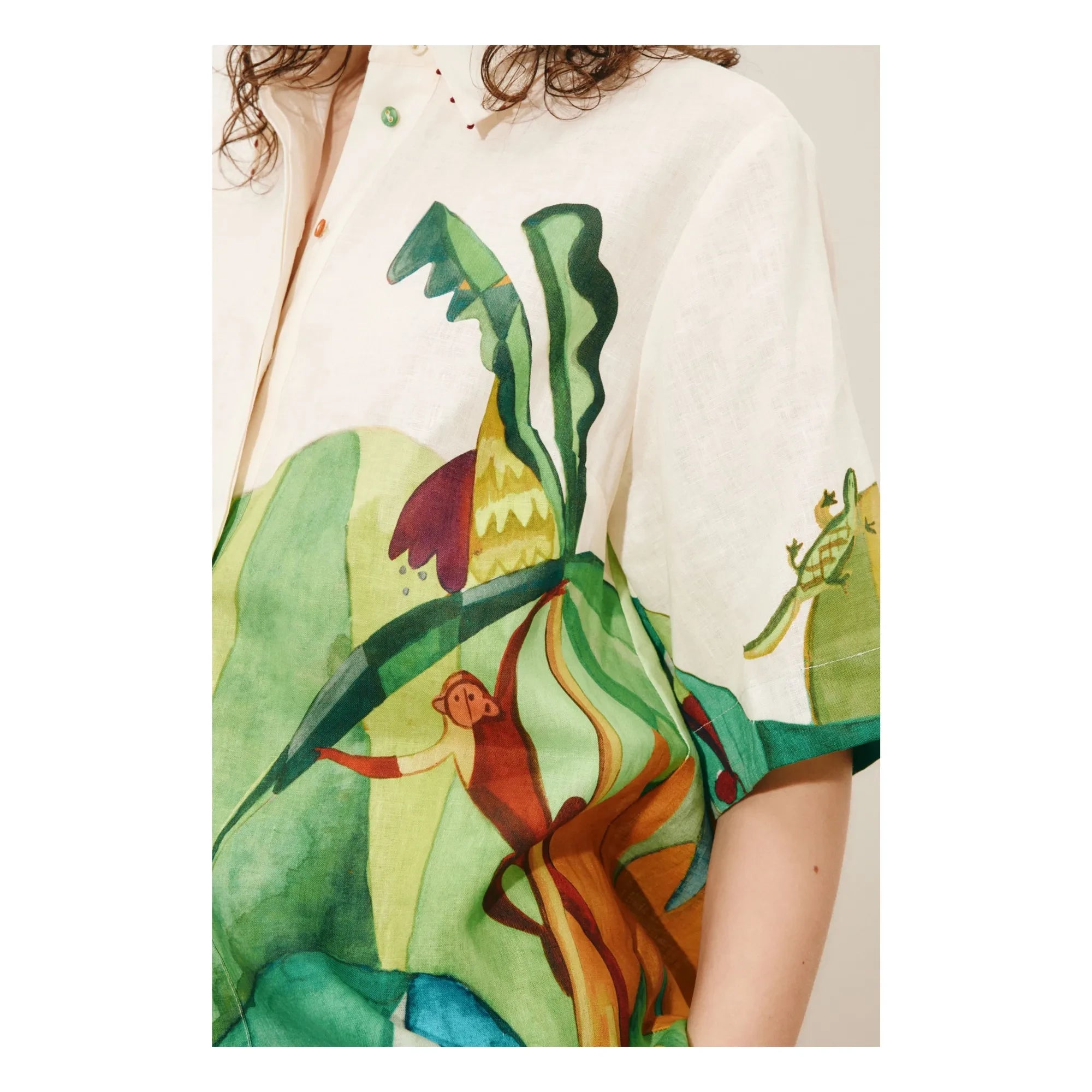 Alémais - Camisa Mokshini de lino | Verde