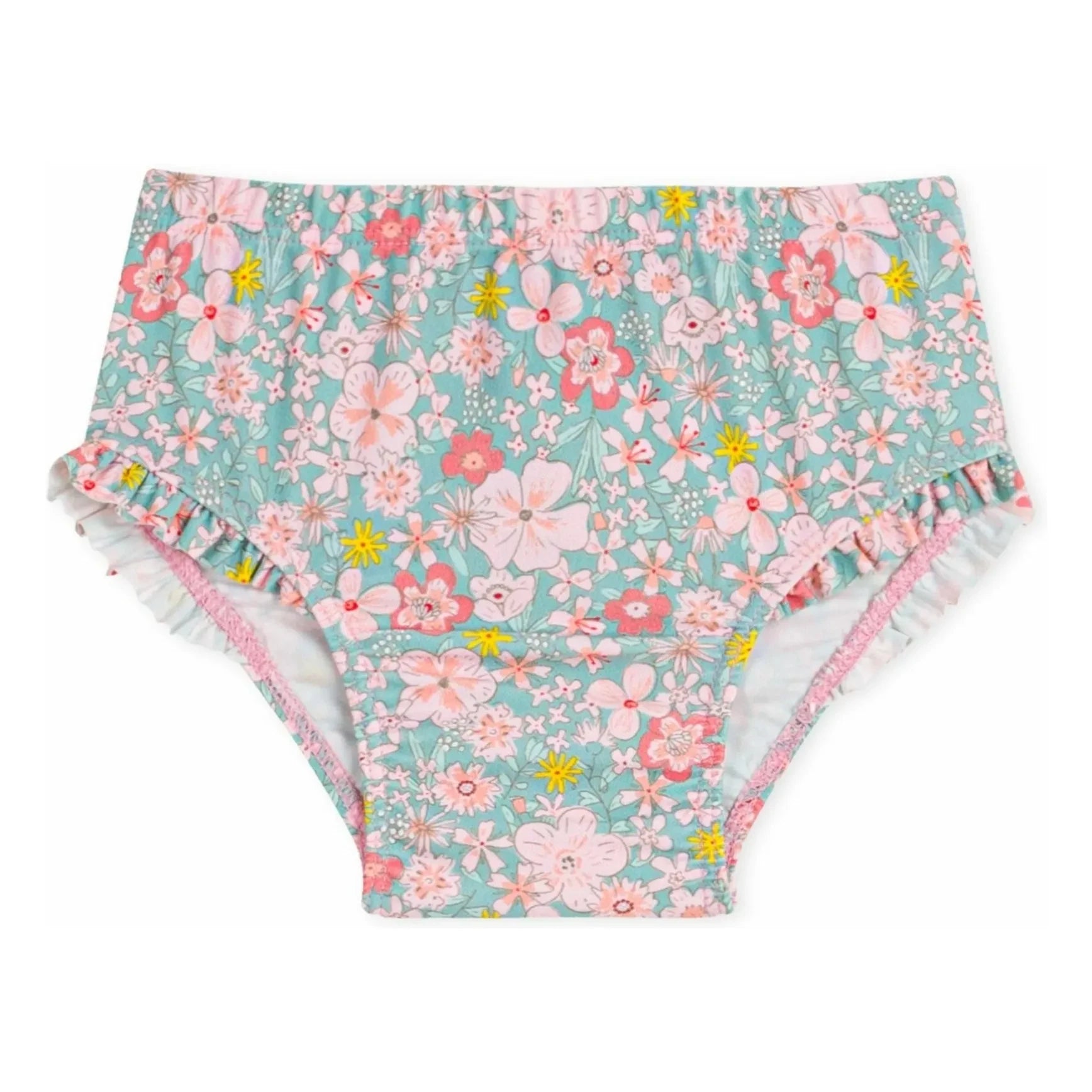 Petit Bateau - Parte de Abajo de Bikini Estampado Floral | Turquesa