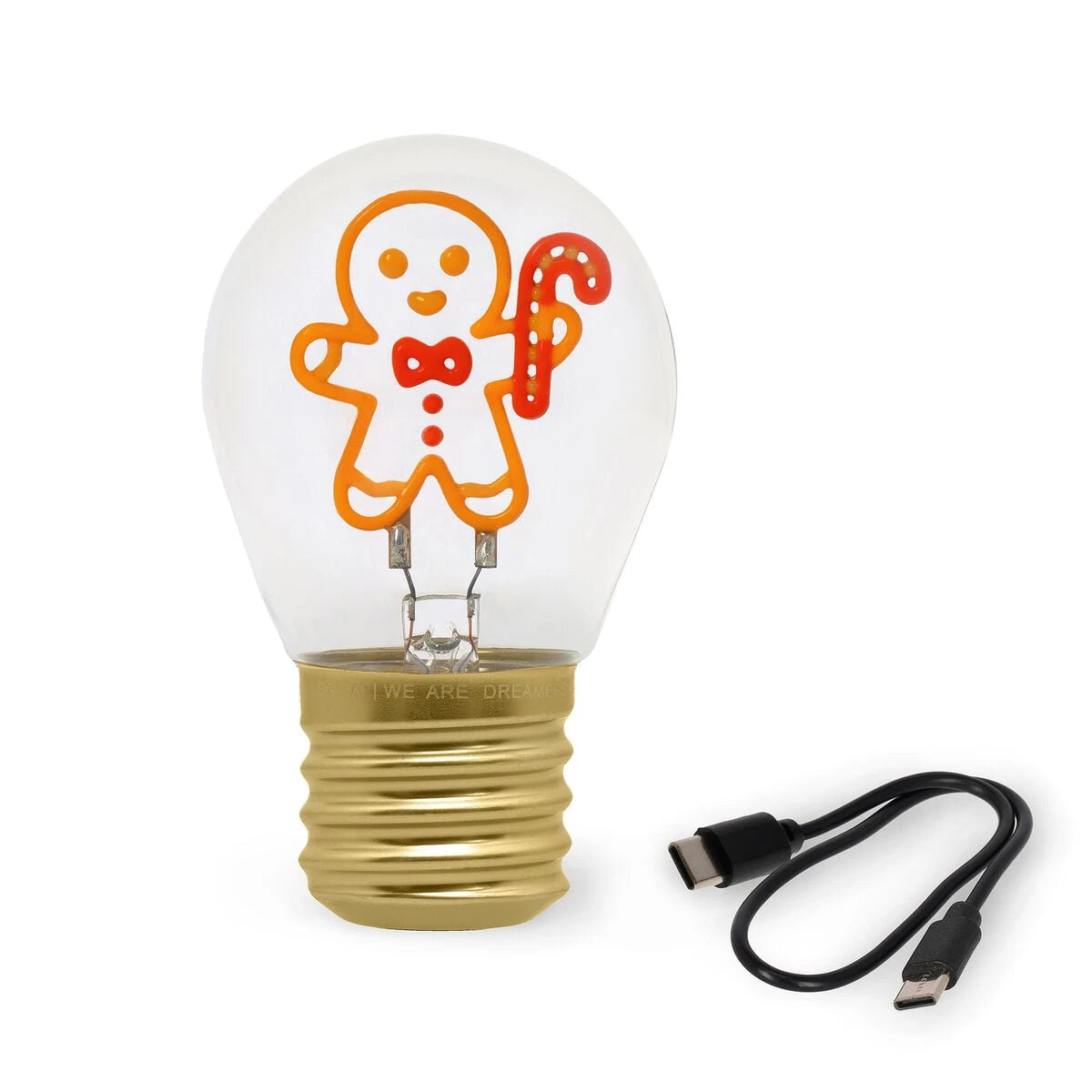 Legami - Lámpara de mesa con bombilla de jengibre Noel - Bulb Fiction