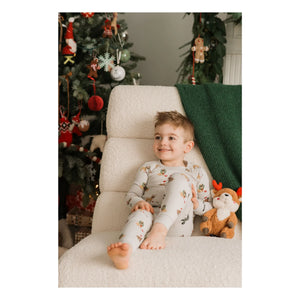 Petit Lem - Pijama de algodón orgánico con carlinos | Gris
