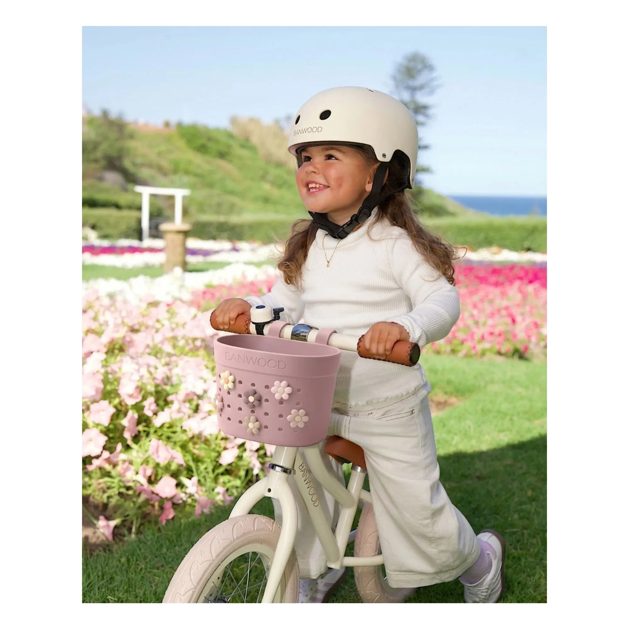 Banwood - Pin & Ride özelleştirilebilir bisiklet sepeti/çekçek | Pembe