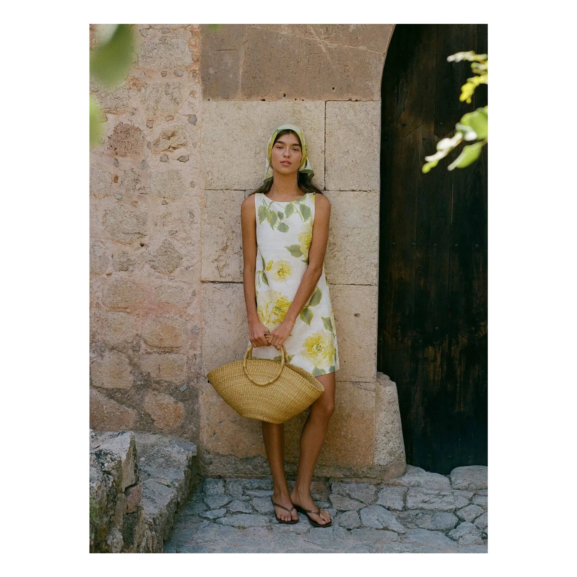 Peony - Vestido Recto de Lino | Amarillo