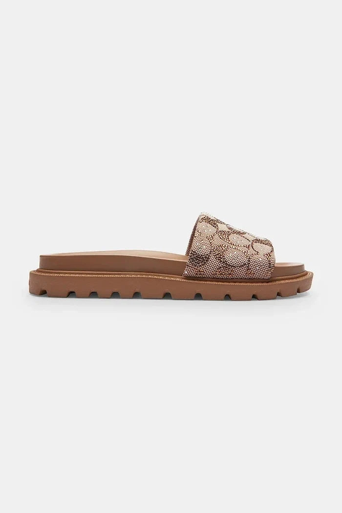 Coach Brynn Crystal Signature Slide Sandalia Plana para Mujer