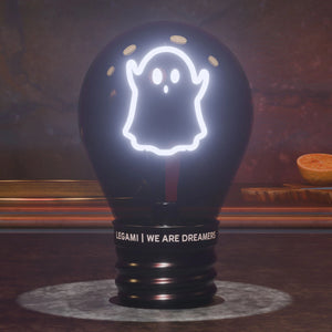 Legami - Lámpara de Mesa en Forma de Bombilla Decorativa - Fantasma - Ficción de Bombilla