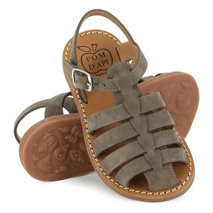 Pom d'Api - Sandalias Beach-Stitch Dad Nubuck | Caqui