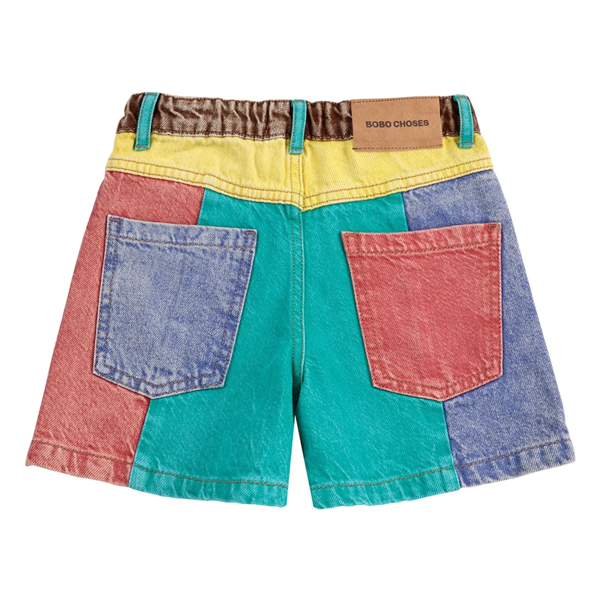 Bobo Choses - Shorts vaqueros de algodón orgánico con bloques de color | Turquesa