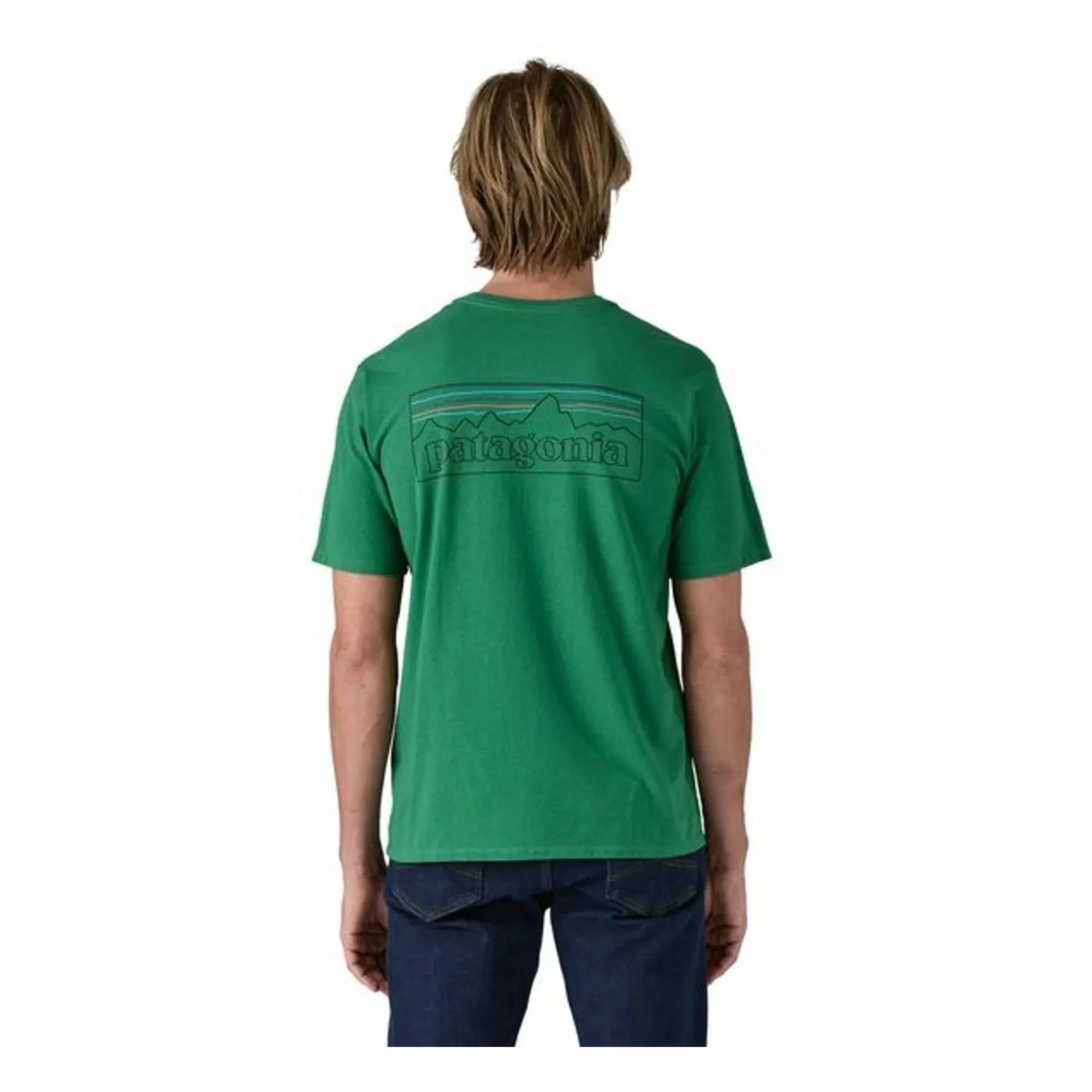 Patagonia - Camiseta P-6 Logo Responsibili Fibras recicladas | Verde cromo